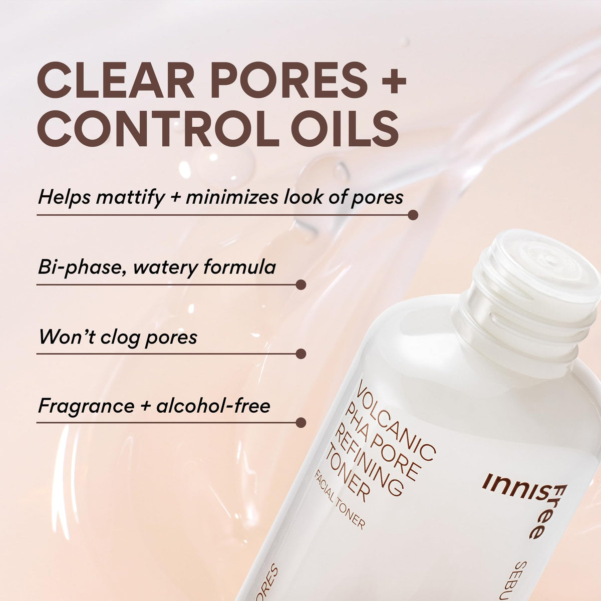 innisfree shaking the bi-phase formula to show activation and consistent mixing benefit