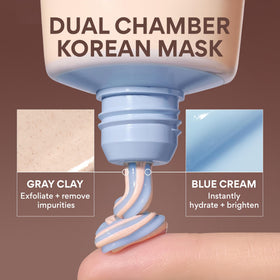 innisfree applying the swirl mask on face for exfoliating hydration