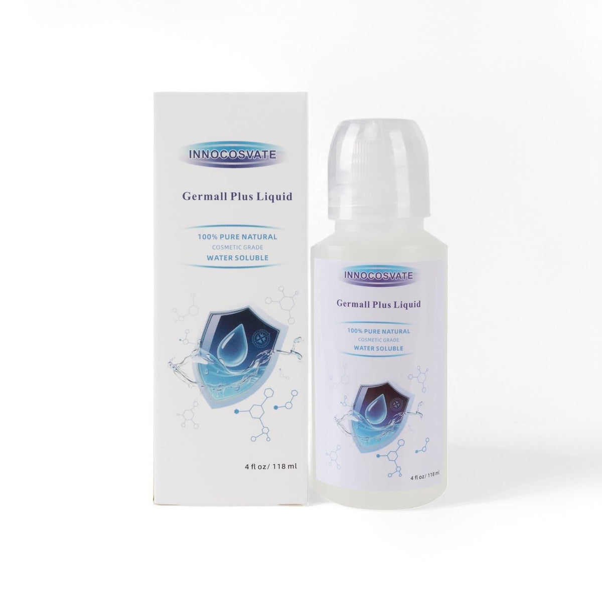INNOCOSVATE front packaging bottle showing label and size for shelf-life benefit