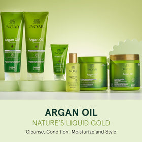 Shiny hair ends after INOAR oil use showcasing frizz reduction benefit