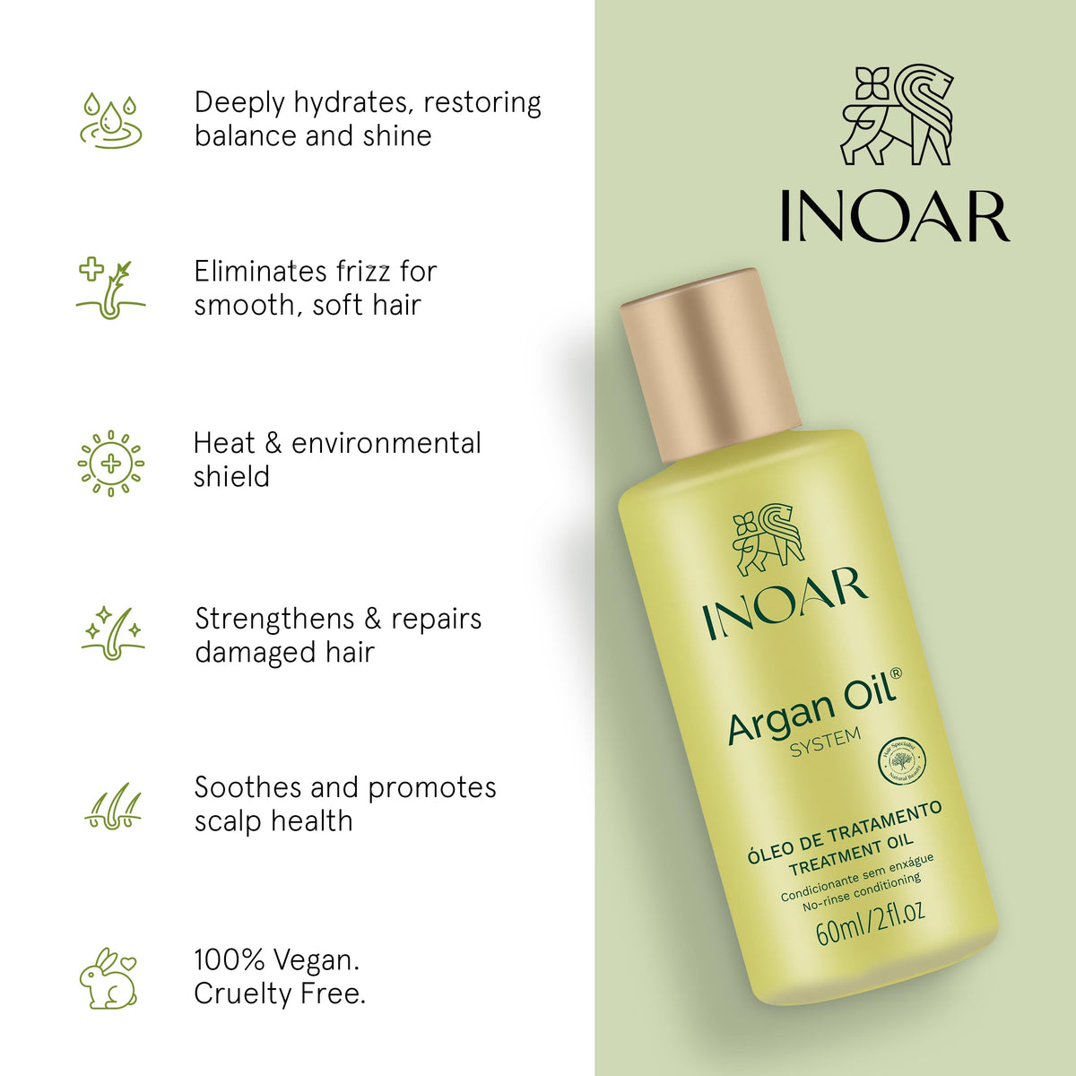 INOAR oil texture close-up highlighting lightweight absorption benefit