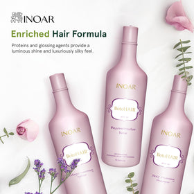 INOAR salon application scene demonstrating professional smoothing benefit