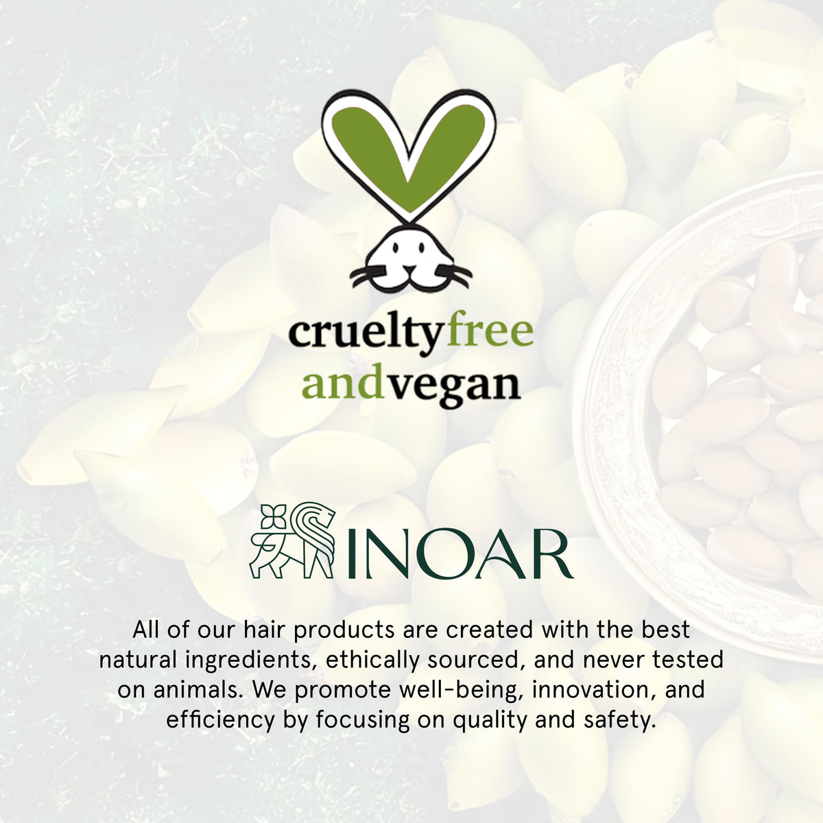 INOAR label close-up revealing product name and use benefits