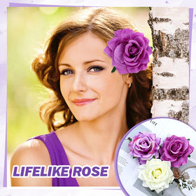 inSowni model wearing rose clip in side-swept hair for instant photo-ready style
