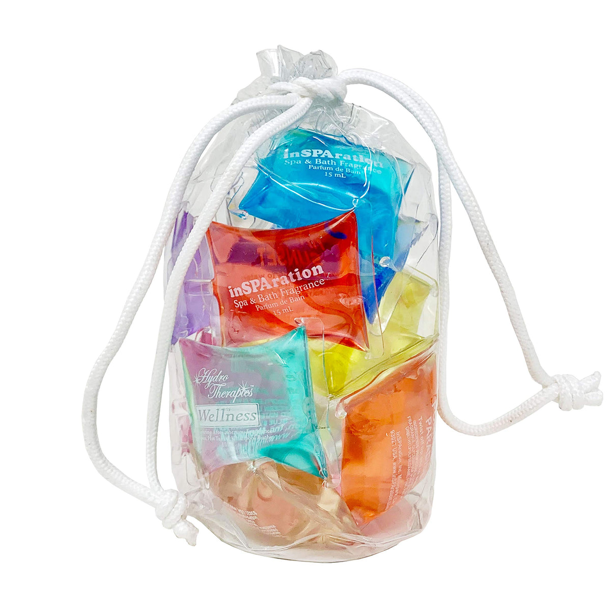inSPAration front packaging gift bag showing assorted pillow packs and variety benefit
