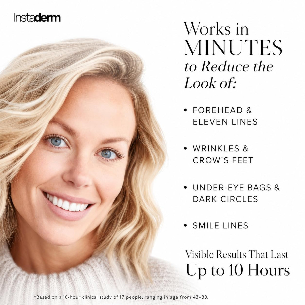 Instaderm cream texture close-up showing lightweight, hydrating finish