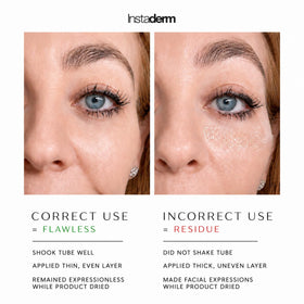 Instaderm on bathroom vanity lifestyle image showing daily routine benefit