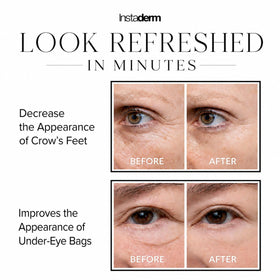 Instaderm label close-up stating ophthalmologist-tested for safety