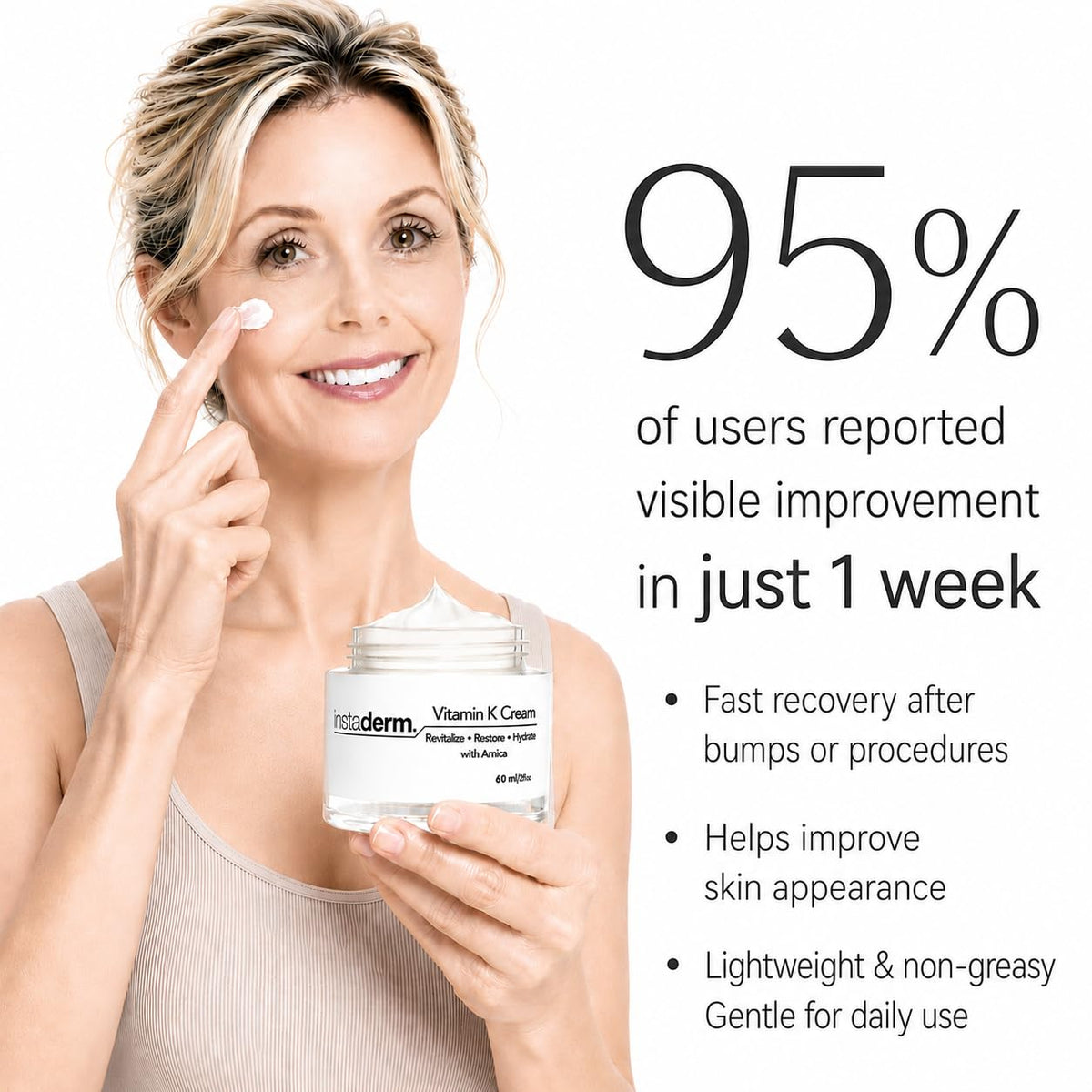 Instaderm label close-up showing directions and ingredient clarity
