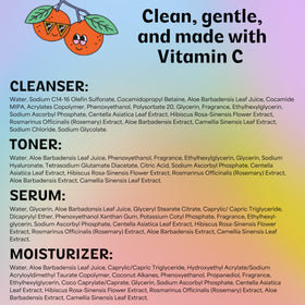 InstaNatural four-step kit on bathroom counter demonstrating simple daily routine benefit