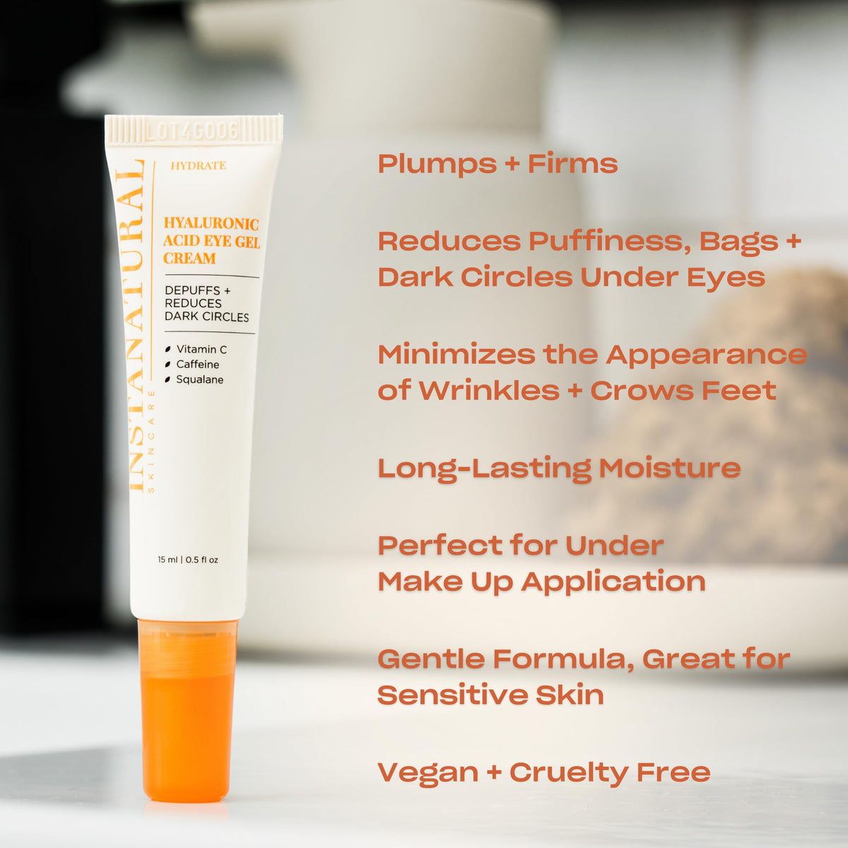InstaNatural opened jar gel-cream texture highlighting smooth absorbency