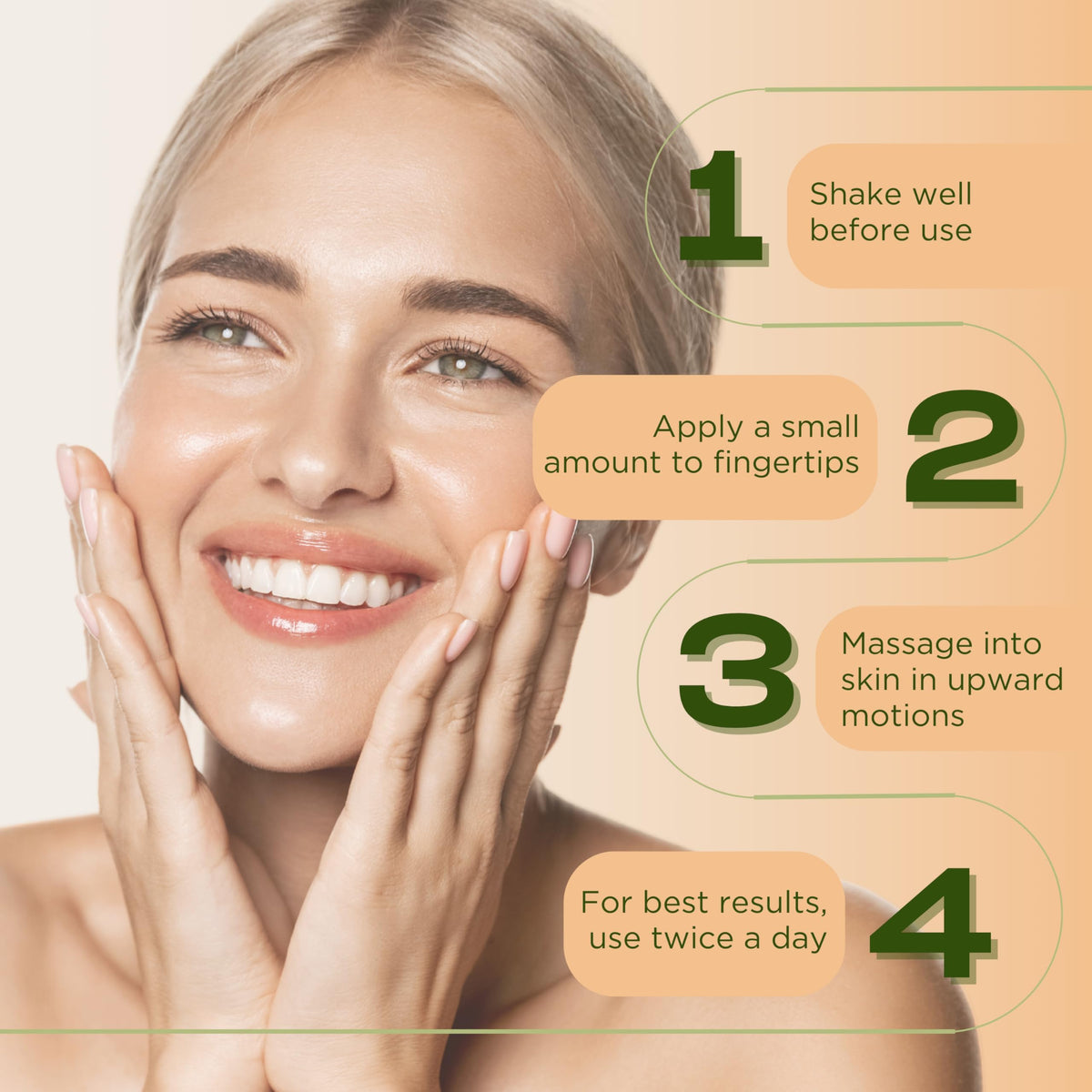 InstaNatural serum being applied to hand to show smooth texture and immediate moisturizing benefit