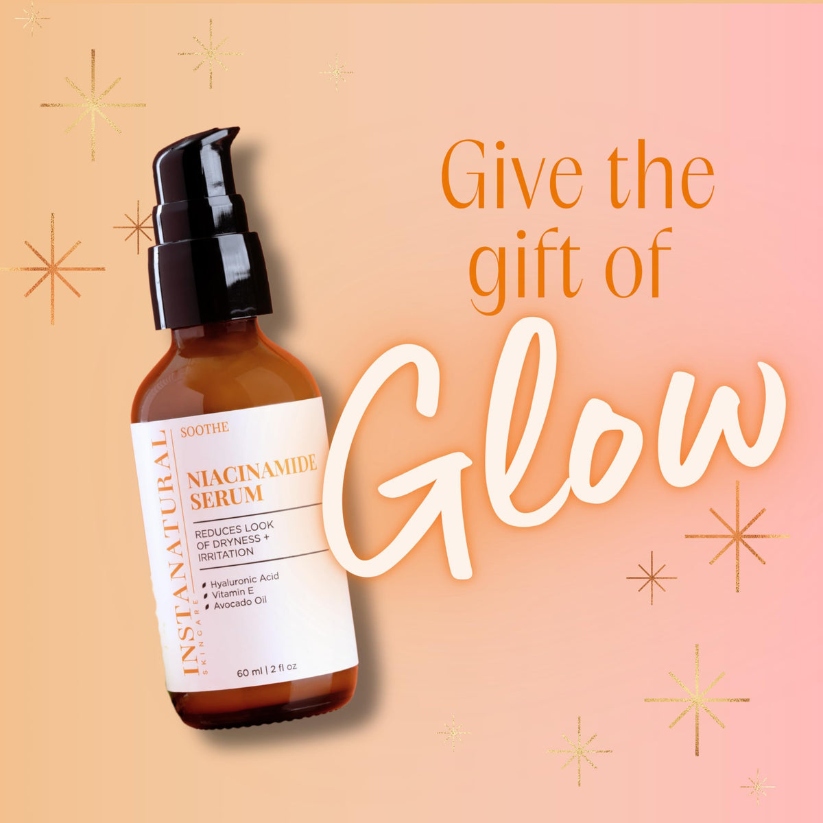 InstaNatural dropper dispensing serum texture, highlighting lightweight hydration and quick absorption benefit