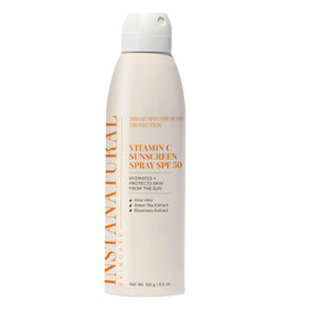 InstaNatural spray sunscreen front packaging showing SPF 50 protection