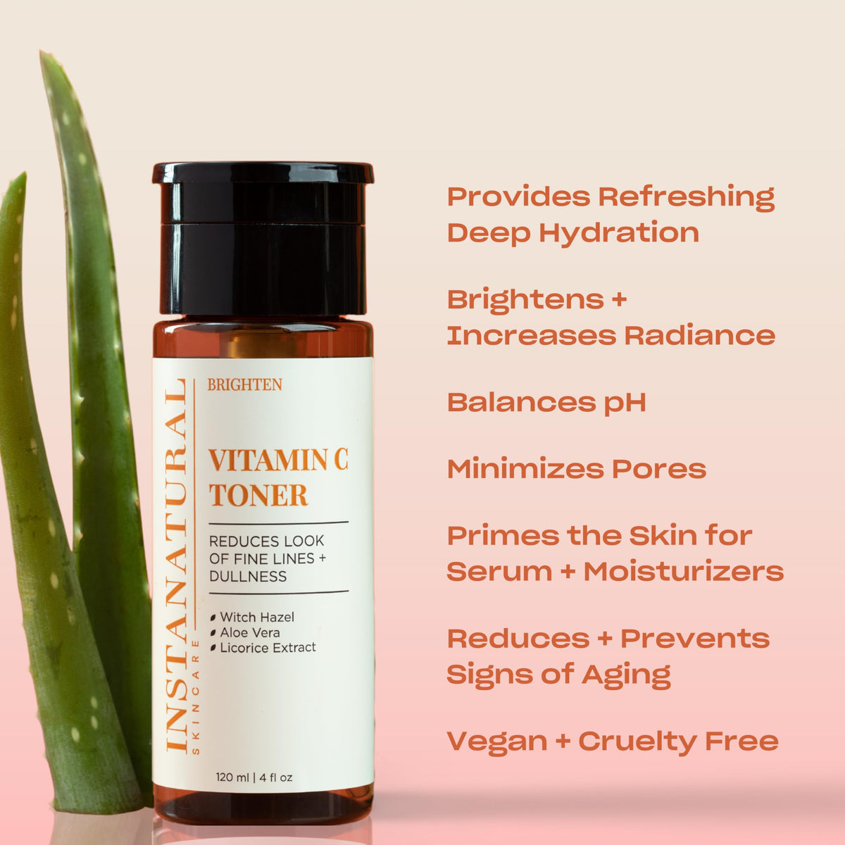 InstaNatural toner texture on hand showing lightweight hydration benefit