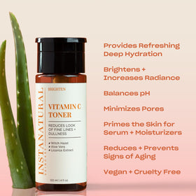InstaNatural toner texture on hand showing lightweight hydration benefit