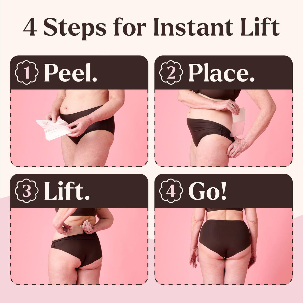 Instant Lifts hidden under jeans illustrating discreet wear and confidence