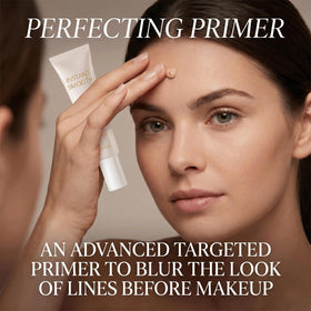 Instant Smooth applying under-eye demonstrating targeted smoothing benefit