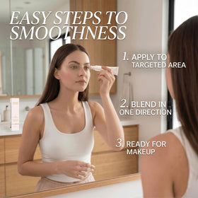 Instant Smooth split-face before and after showing visible pore concealment