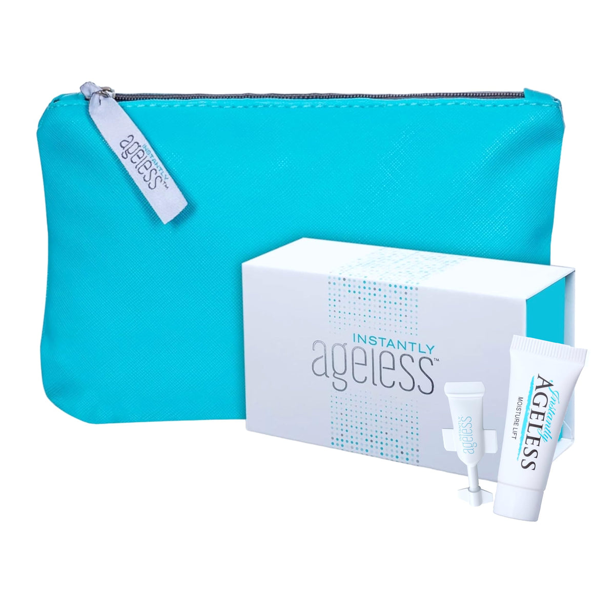 Instantly Ageless front packaging showing kit and product benefits