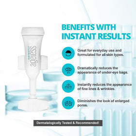 Instantly Ageless full kit laid out with brush and vials, travel-ready convenience