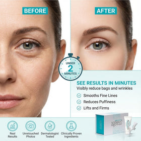 Instantly Ageless vial close-up showing clear serum texture and quick absorption benefit