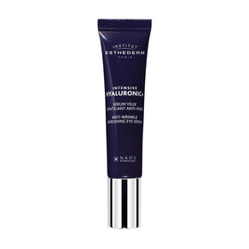 Institut Esthederm front packaging showing compact anti-wrinkle eye serum and convenience
