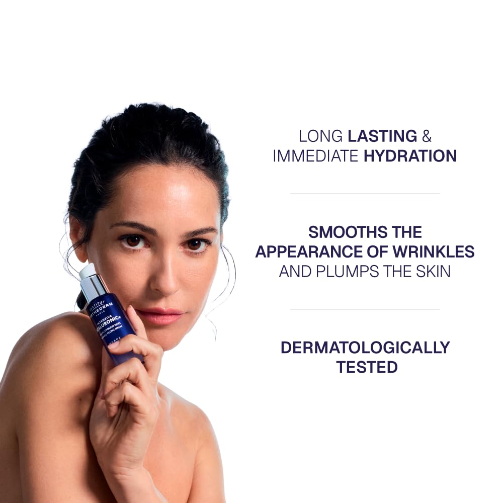 INSTITUT ESTHEDERM PARIS hands applying serum to face demonstrating easy absorption
