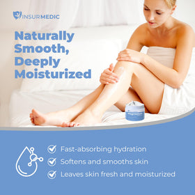 InsurMedic cream applied to feet demonstrating nighttime comfort