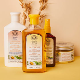 Intea product label close-up listing gentle, ammonia-free formula