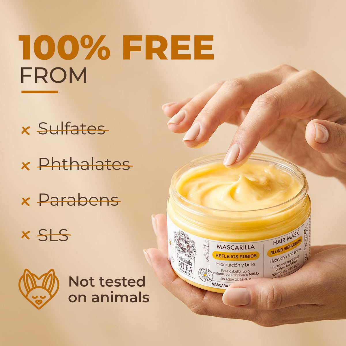 Intea label ingredients detail highlighting chamomile and wheat germ benefits