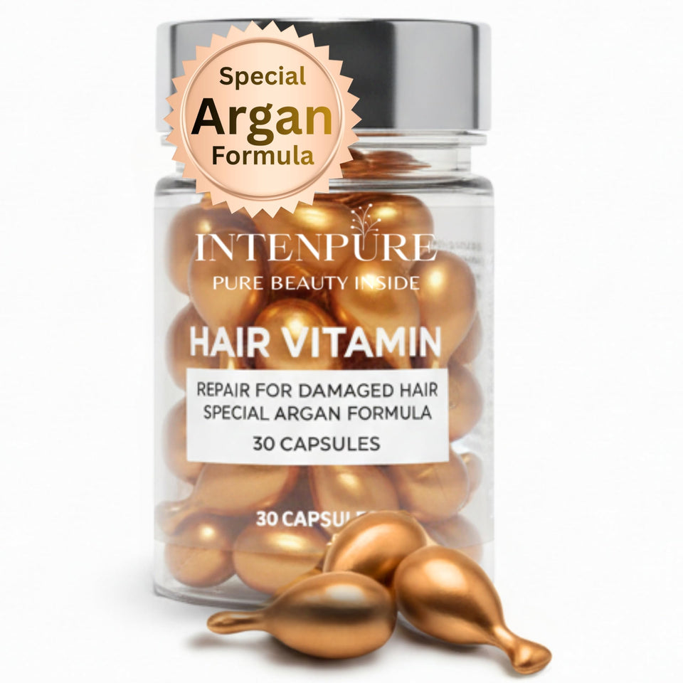 INTENPURE front packaging of 30 capsules showing travel friendly design and benefits