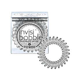 invisibobble Crystal Clear pack front view shows discreet, strong coils