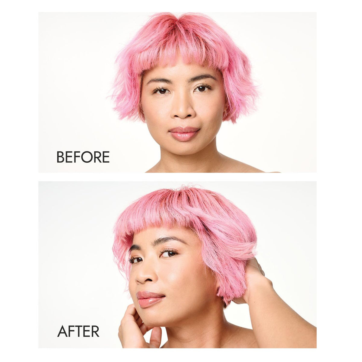 ion in-shower use demonstrating gentle cleansing and improved manageability