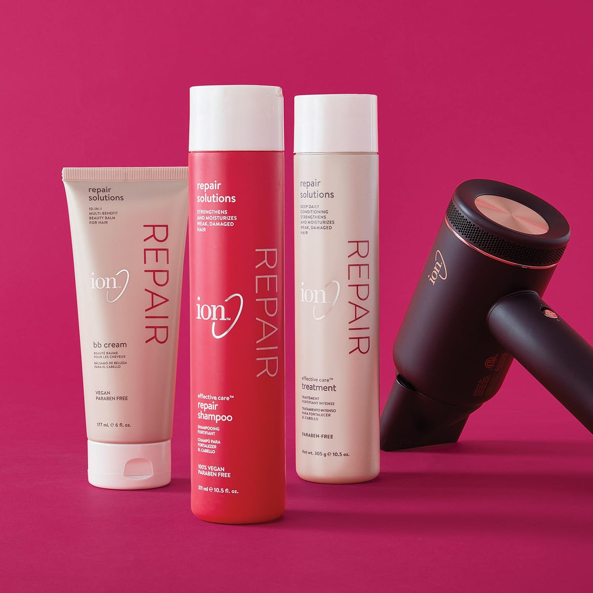 ion lifestyle bathroom display suggesting salon-quality repair at home