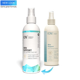 ION* hydrating spray creating a fine mist for even application
