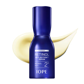 IOPE front packaging showing compact bottle and label, communicates premium treatment