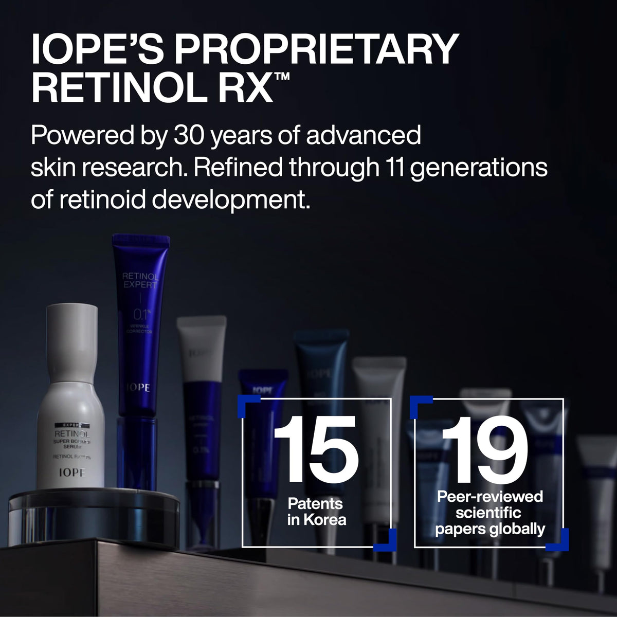 IOPE 1.01 fl oz bottle next to coin for clear size reference
