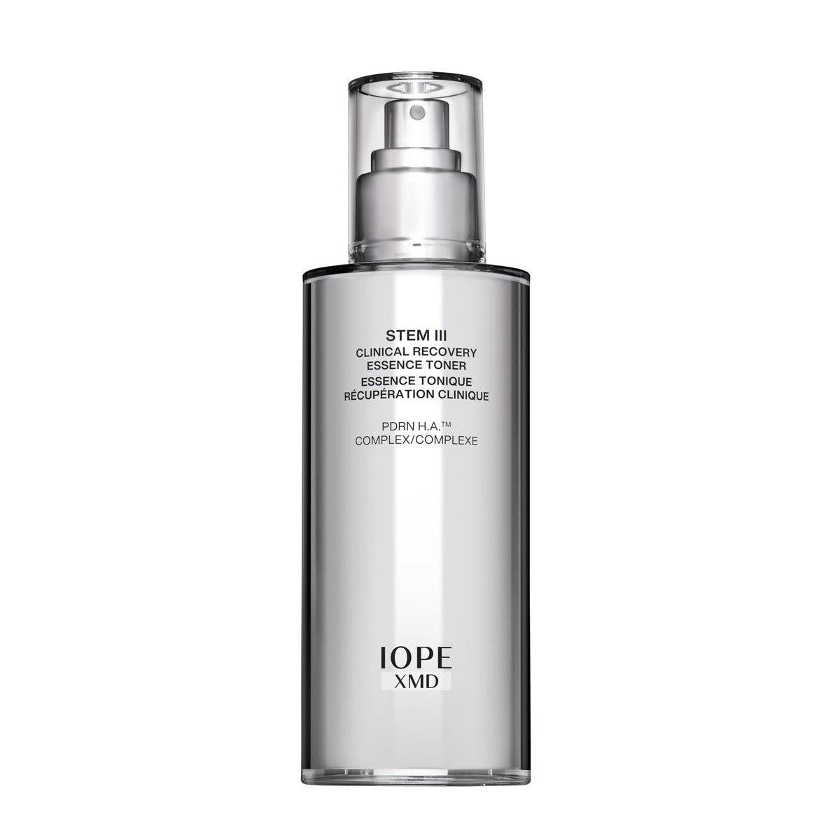 IOPE bottle front view showing clean design and product benefit hydration