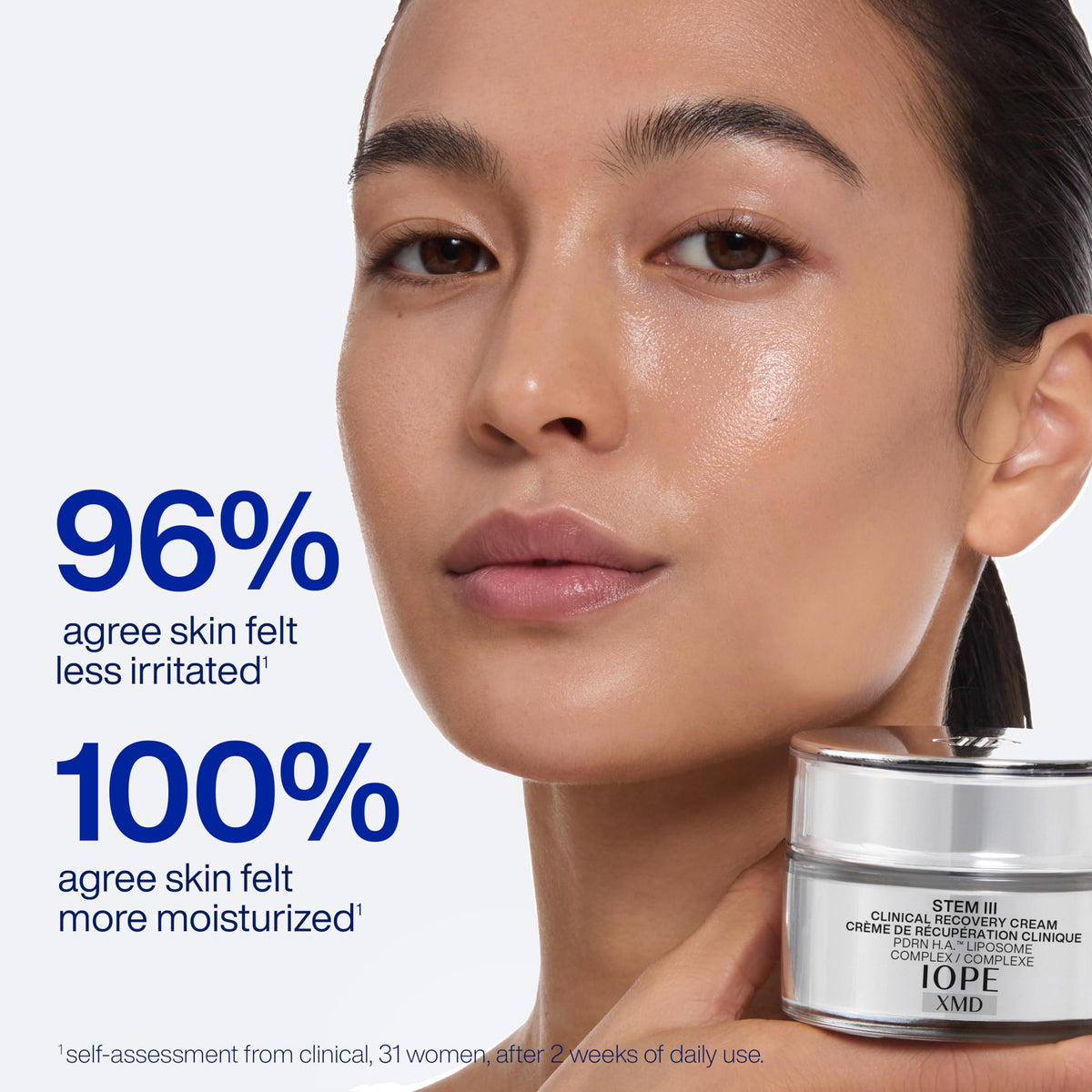 IOPE label close-up showing product name and formulation transparency benefit