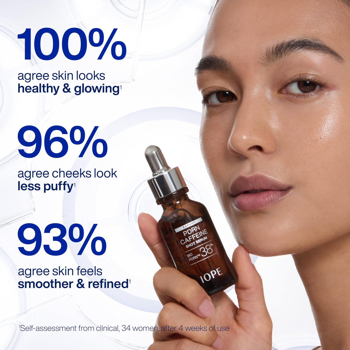 IOPE serum on skin demonstrating lightweight hydration benefit