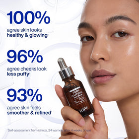 IOPE serum on skin demonstrating lightweight hydration benefit