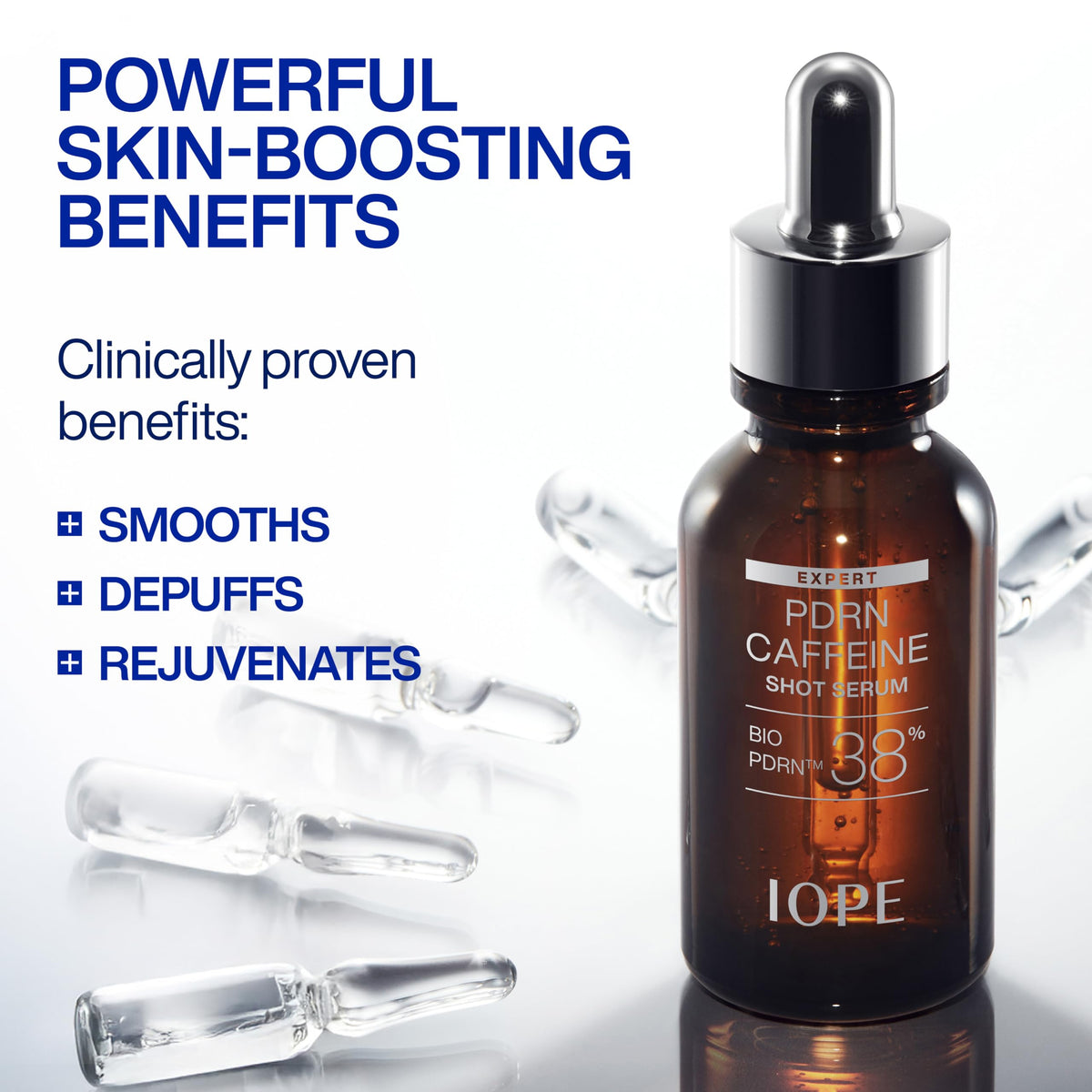 IOPE dropper releasing clear serum for fast absorption benefit