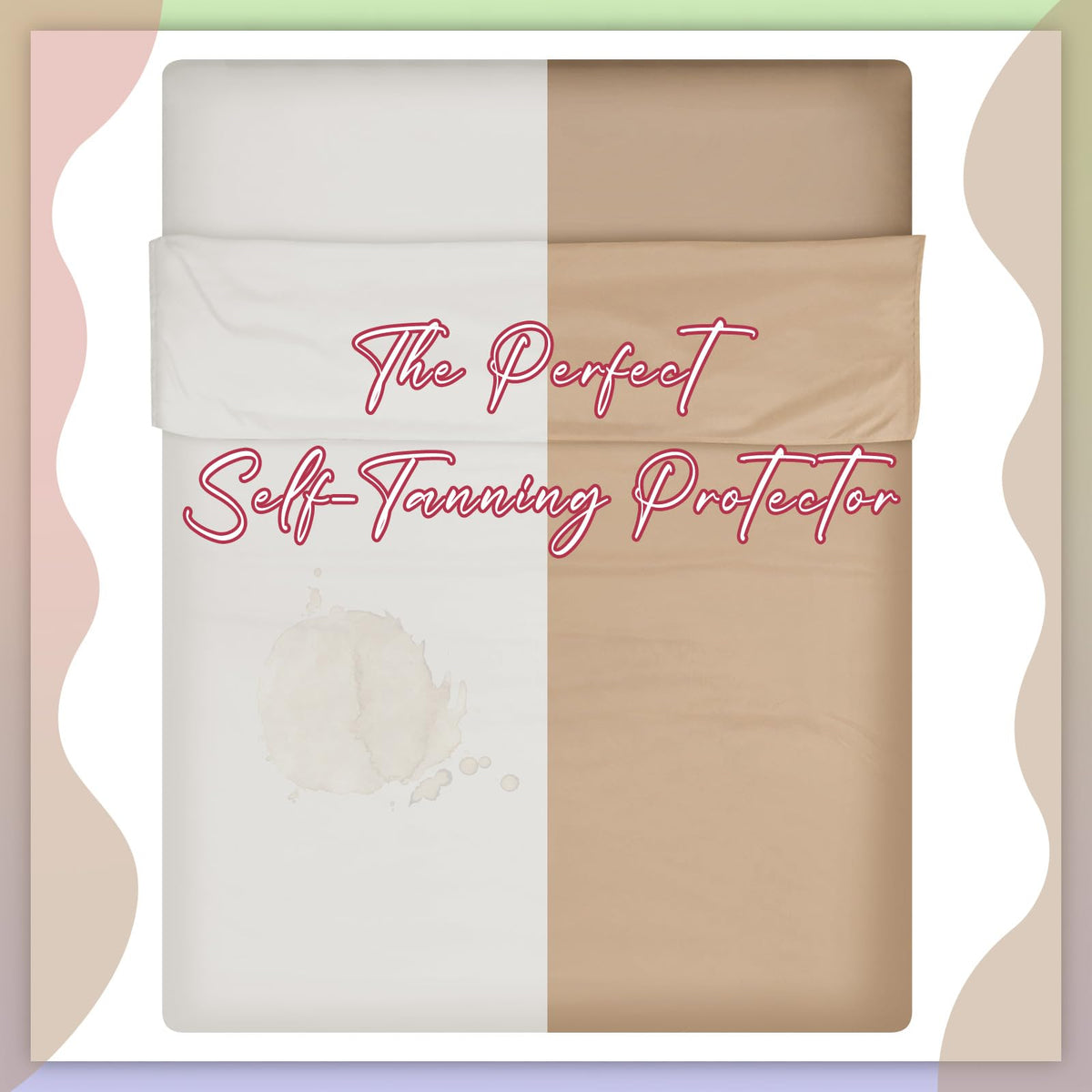 Irenare in-use on bed showing protection during overnight tanning