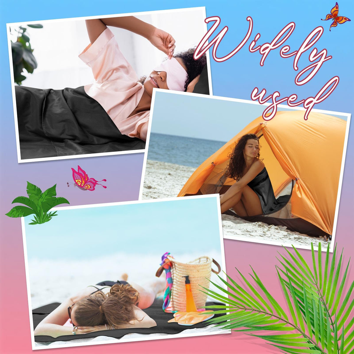 Irenare in use on bed demonstrating protection of sheets during tanning