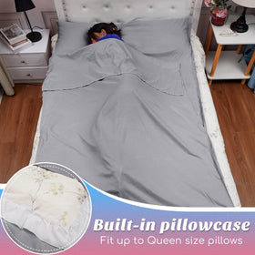 Irenare sleep sack in use on bed demonstrating clean bedding protection