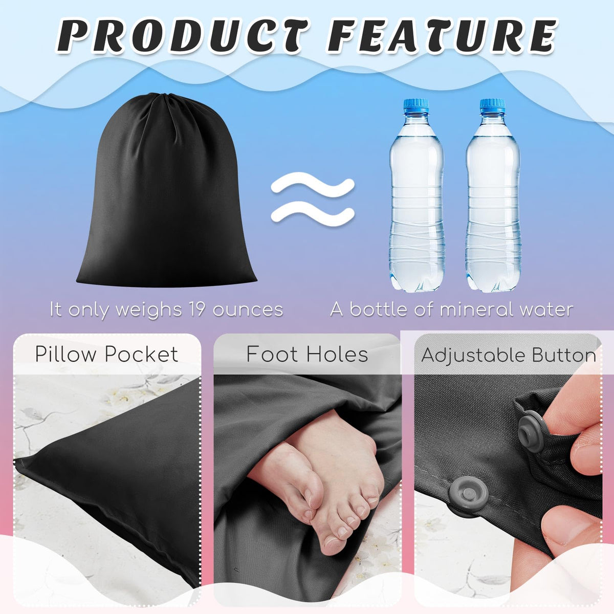 Irenare open flat lay displaying generous dimensions and pillowcase coverage