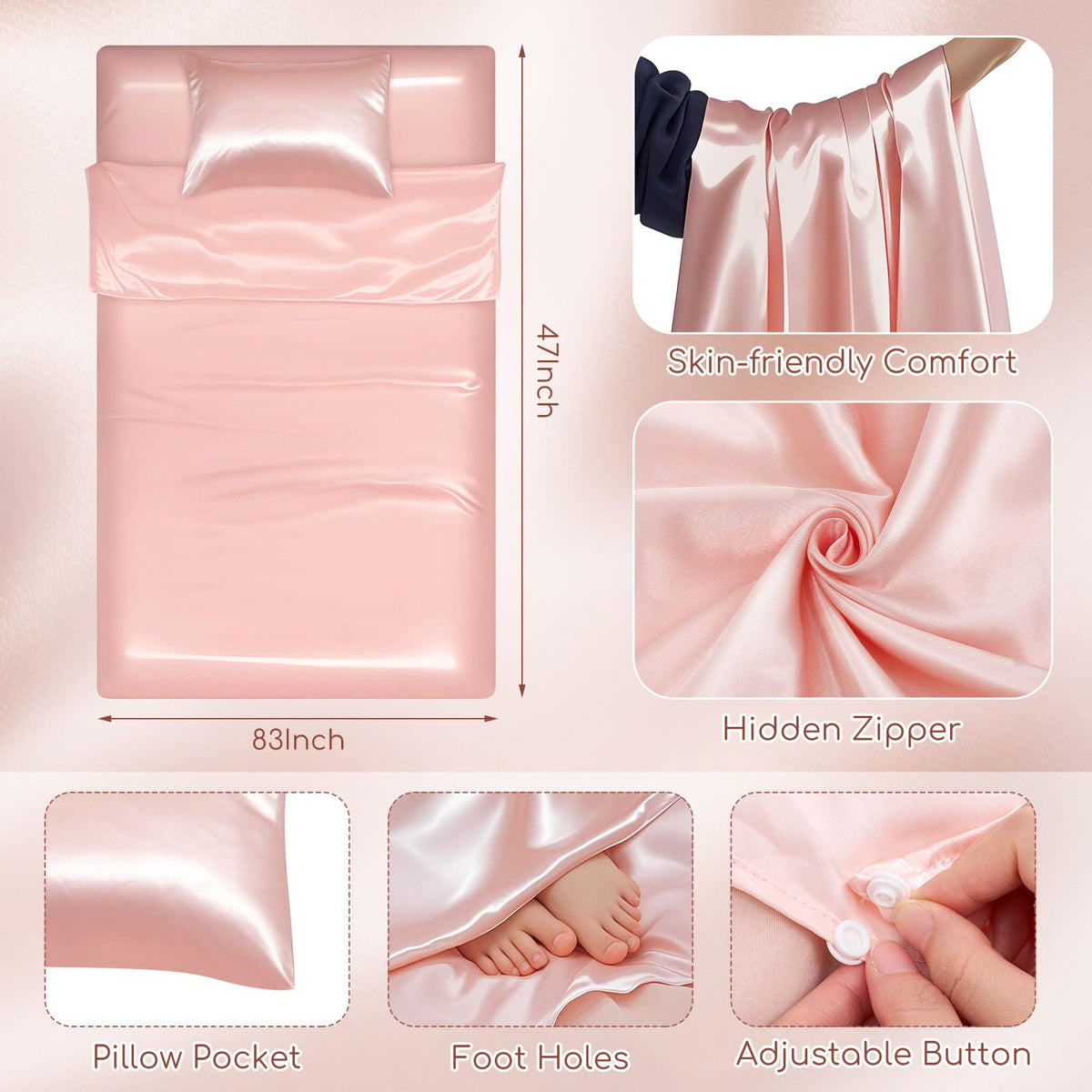 Irenare full-length sleep sack laid flat demonstrating roomy fit and coverage