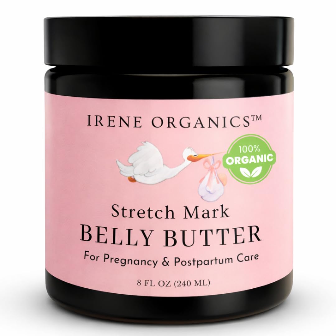 Irene Organics jar front label showing product and benefits