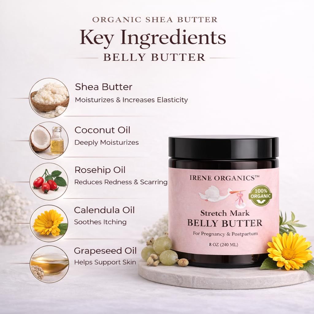 Irene Organics jar opened revealing smooth balm ready to hydrate skin